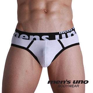 【men′s uno BODYWEAR】全方位新科技抗菌親膚BODYTECH時尚包黑邊白色三角褲