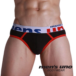 【men′s uno BODYWEAR】全方位新科技抗菌親膚BODYTECH時尚包紅邊黑色三角褲