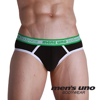 【men′s uno BODYWEAR】全方位新科技抗菌親膚BODYTECH型男包白邊黑色三角褲