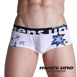 【men′s uno BODYWEAR】星星爆炸圖案四角褲-白