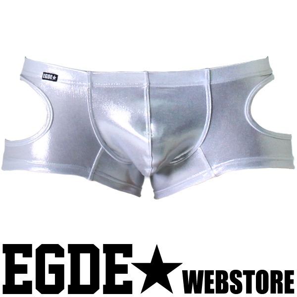 EGDE 銀箔系列閃腰側挖空超低腰四角褲(銀) PREMIUM02s