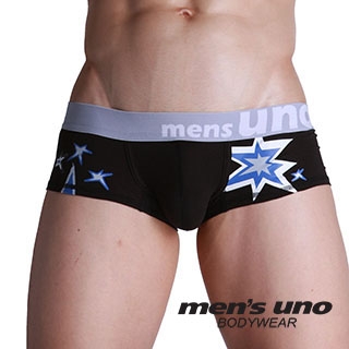 【men′s uno BODYWEAR】星星爆炸圖案四角褲-黑