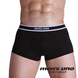 【men′s uno BODYWEAR】新科技抗菌親膚BODYTECH經典中四角褲-黑