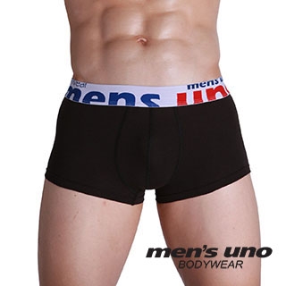 【men′s uno BODYWEAR】新科技抗菌親膚BODYTECH藍紅時尚黑色中四角褲