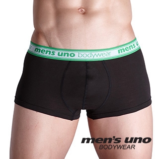 【men′s uno BODYWEAR】全方位新科技抗菌親膚BODYTECH型男黑色中四角褲