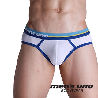 【men′s uno BODYWEAR】全方位新科技抗菌親膚BODYTECH魅力包藍邊三角褲-白