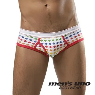 【men′s uno BODYWEAR】經典楓葉圖案低腰三角褲-紅邊