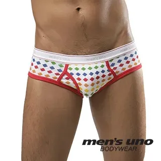 【men′s uno BODYWEAR】經典楓葉圖案低腰三角褲-紅邊