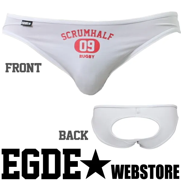 EGDE 橄欖球員系列-超低腰後空三角褲(白)  RUGBY17white