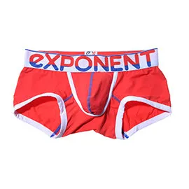 eXPONENT休閒款雙配色鬆緊帶四角褲(紅) D15B0203