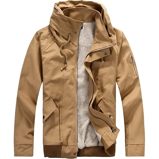 高領刷毛抽繩設計保暖內裡外套-五色5碼 M8212