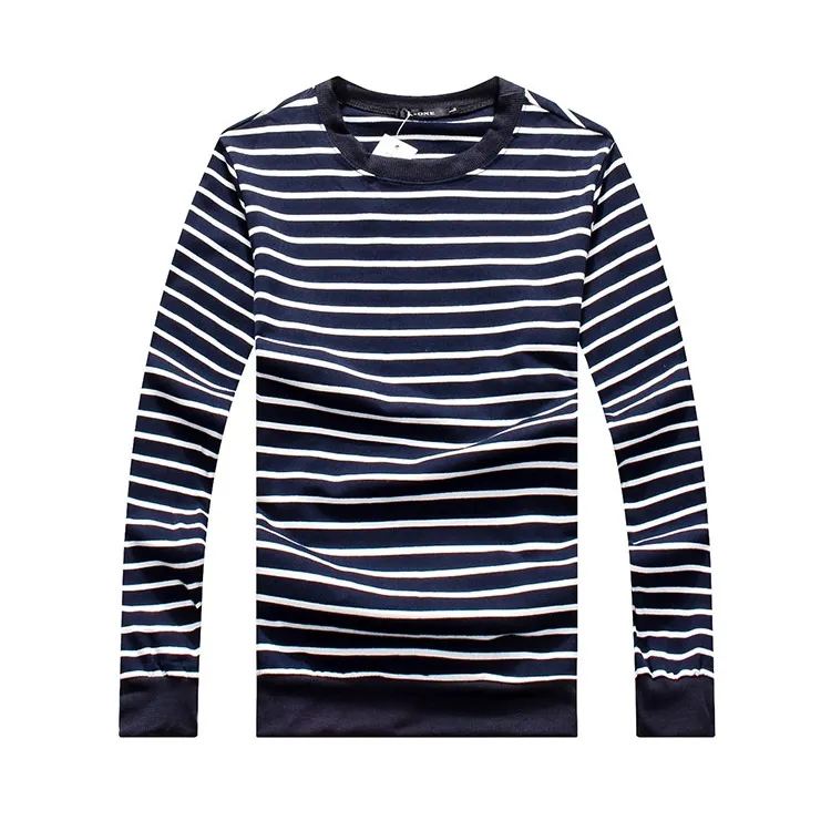 百搭條紋圓領長T-六色3碼 M8208